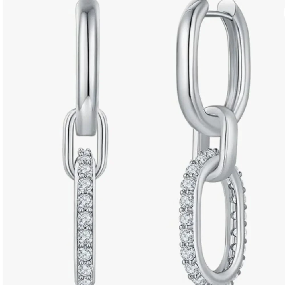 Paperclip Link Dangle Earrings